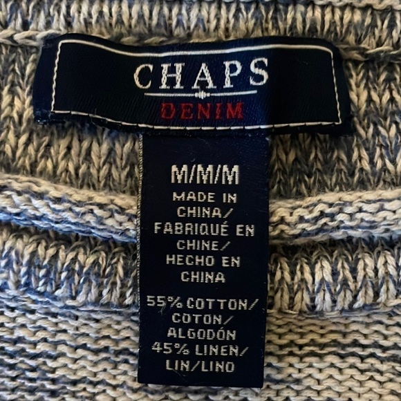 Chaps 3/4 Sleeve Crew Sweater with Ribbed Detailing Size Medium - Picture 8 of 9